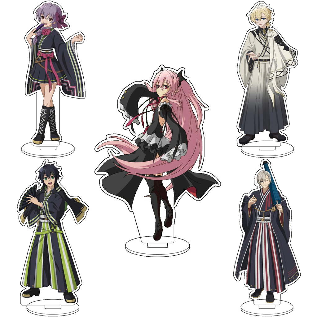 Anime Merchandise Collection - 16cm アニメ『セラフ・オブ・エンド』ミカエラ・ヒャクヤ、シノア・ヒイラギ、ミツバ・サング、グレン・イチノセのアクリルスタンドフィギュア、コスプレ用オーナメント。
