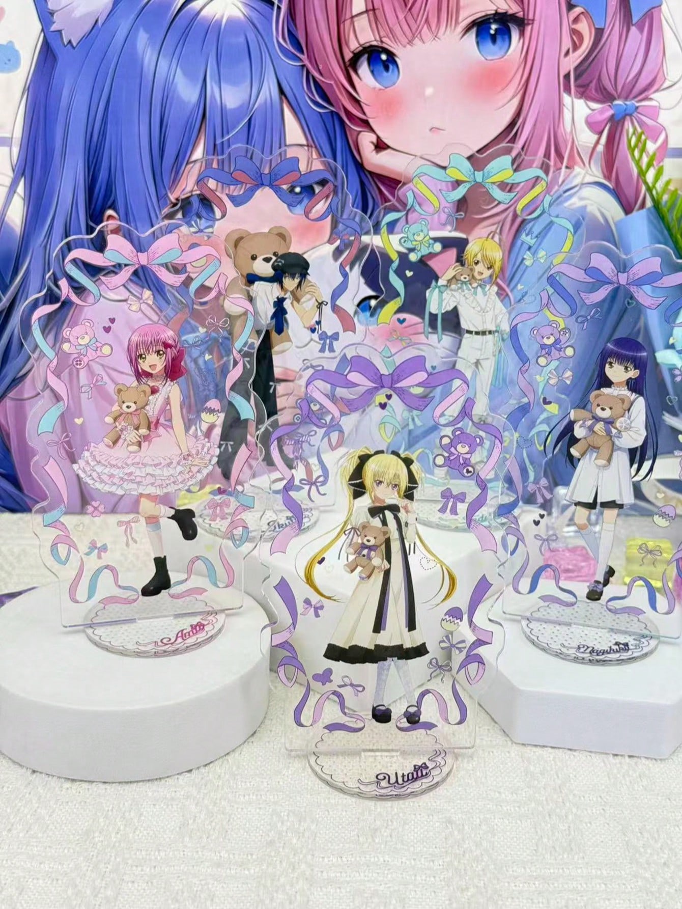 Anime Merchandise Collection - アニメのアクリル製スタンド、かわいいキャラクターのディスプレイスタンド、漫画グッズ、コレクション用スタンド、卓上装飾、女の子へのプレゼント。