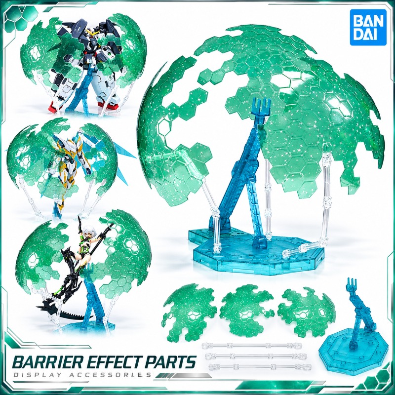 Bandai Gundam Hg - ユニバーサル・フォースフィールド・ビームシールド効果パーツ、スタンドベースセット。1/144、1/100スケール。HG、RG、MGガンダム、メカガールモデルキット。男の子へのプレゼントに最適。