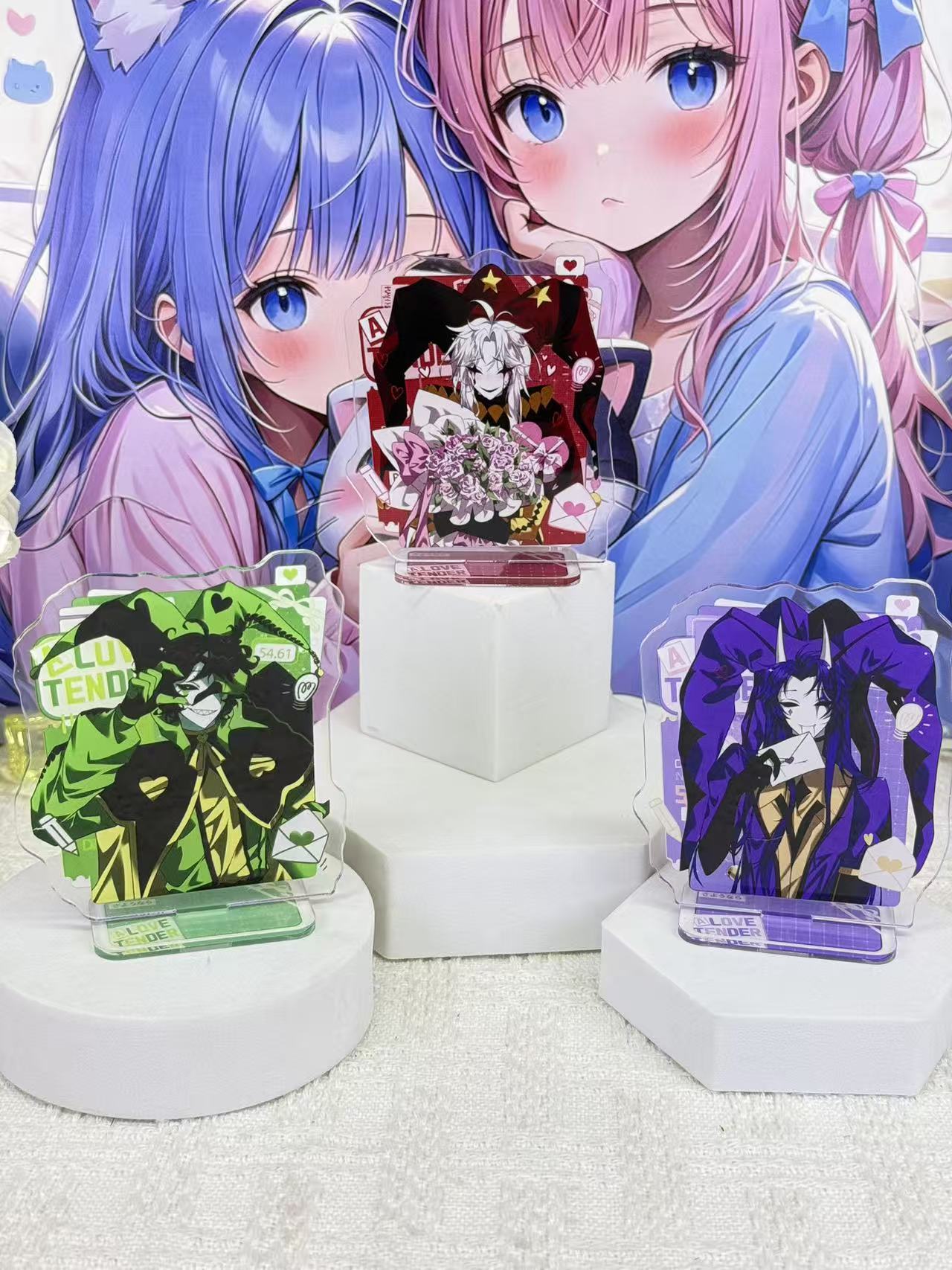Anime Merchandise Collection - アニメのアクリル製スタンド、かわいいキャラクターのディスプレイスタンド、漫画グッズ、コレクション用スタンド、卓上装飾、女の子へのプレゼント。